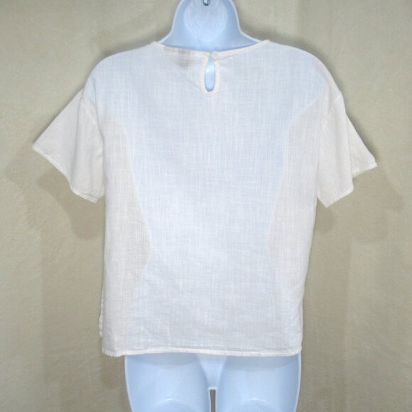 Princess Polly White Cotton Sheer Hem Top | Size US 0 - Picture 3 of 10